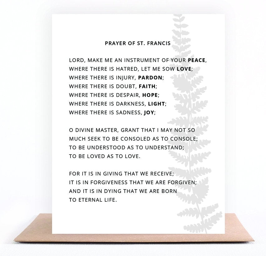 Prayer of St. Francis Card