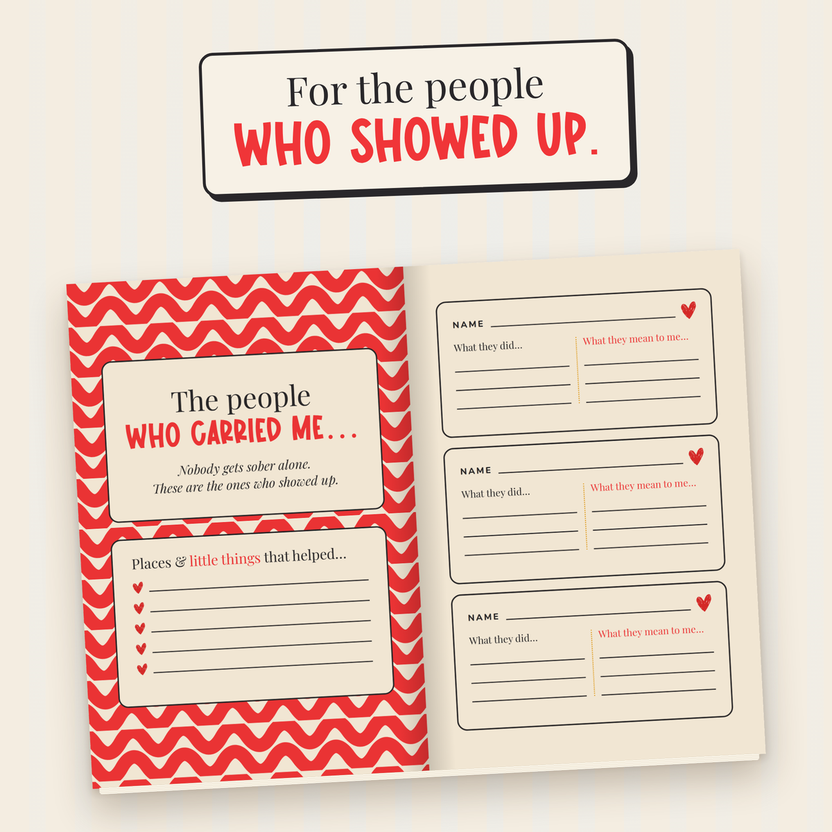 People Who Carried Me journal spread honoring friends and family who offered support during recovery