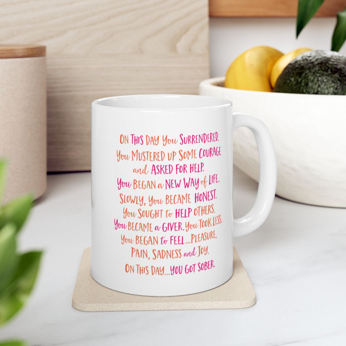 Personalized On This Day You Got Sober Sobriety Poem Mug