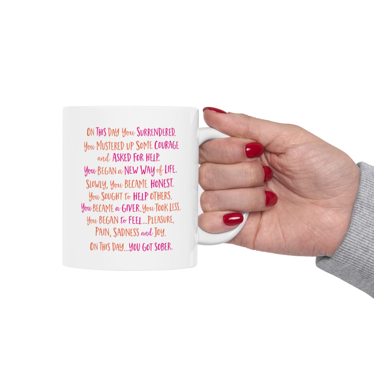 Personalized On This Day You Got Sober Sobriety Poem Mug